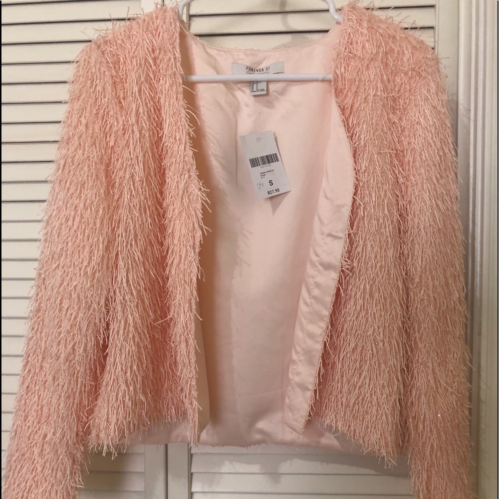 Light pink frill jacket/ cover up